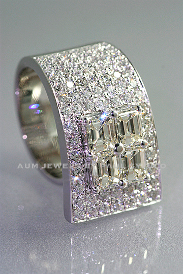 emerald cut and pave ring